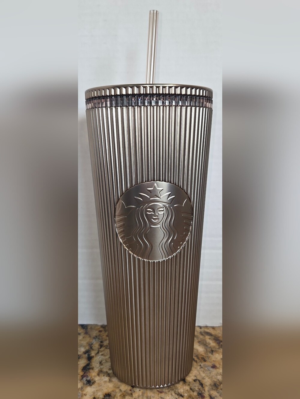 Starbucks Pleated Metallic Cold Cup Tumbler